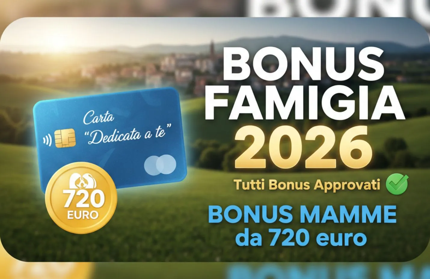 Bonus Famiglia 2026: Tutti Bonus Approvati - Carta “Dedicata a te”, Bonus Mamme da 720 euro