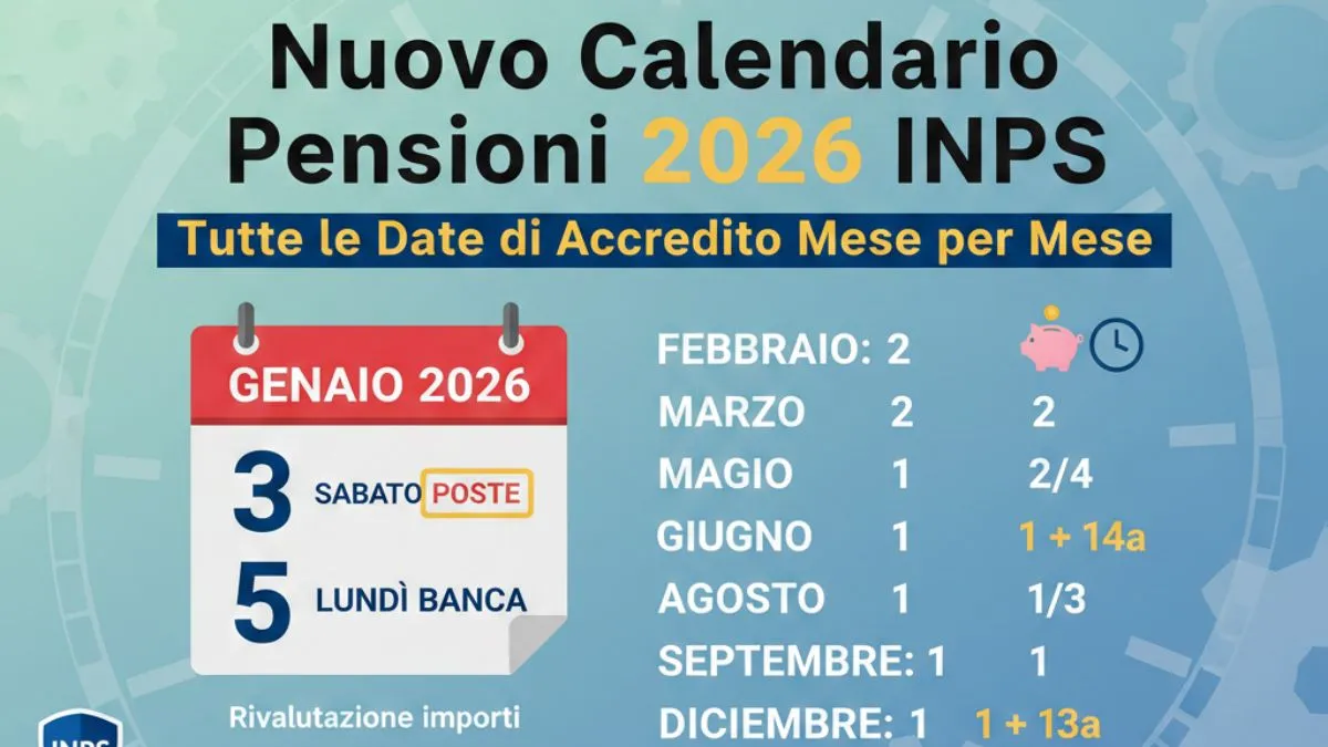 Nuovo Calendario Pensioni 2026 INPS